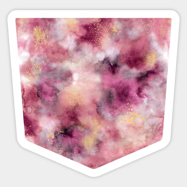 Pocket - Smoky Marble Watercolor Pink Sticker by ninoladesign